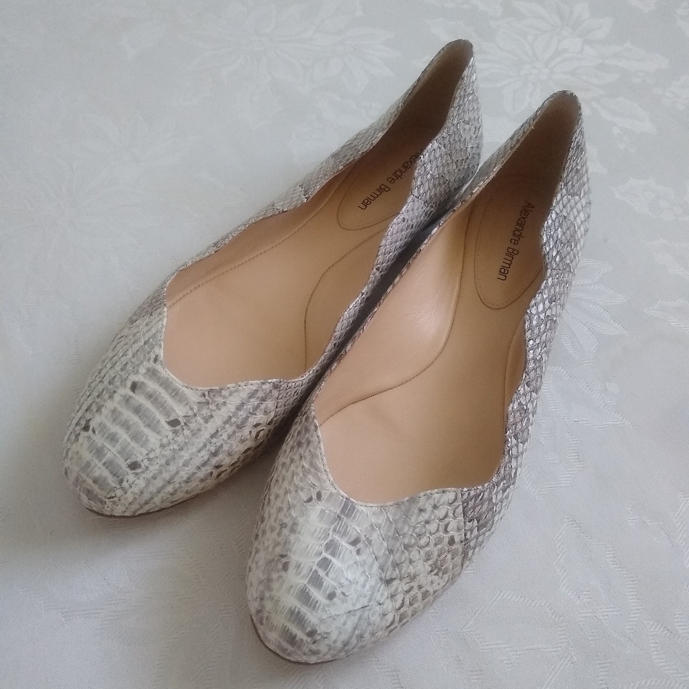 Alexandre Birman Leather Scalloped Snakeskin/Pyth… - image 1